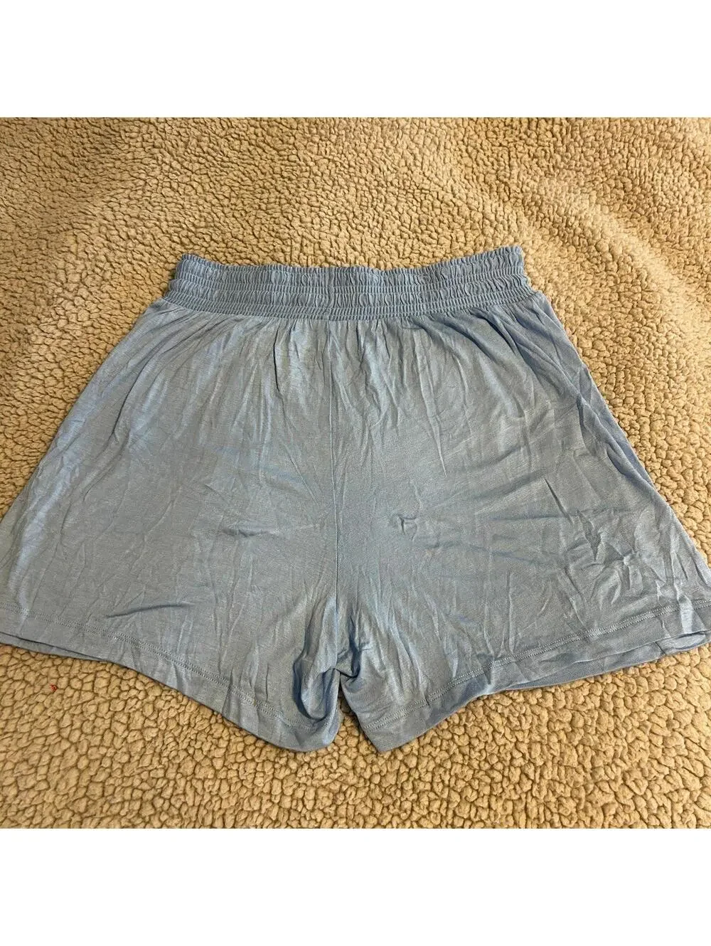 Women's Light Blue Lounge Sleep Shorts Elastic Waist Soft Lightweight Sz XL